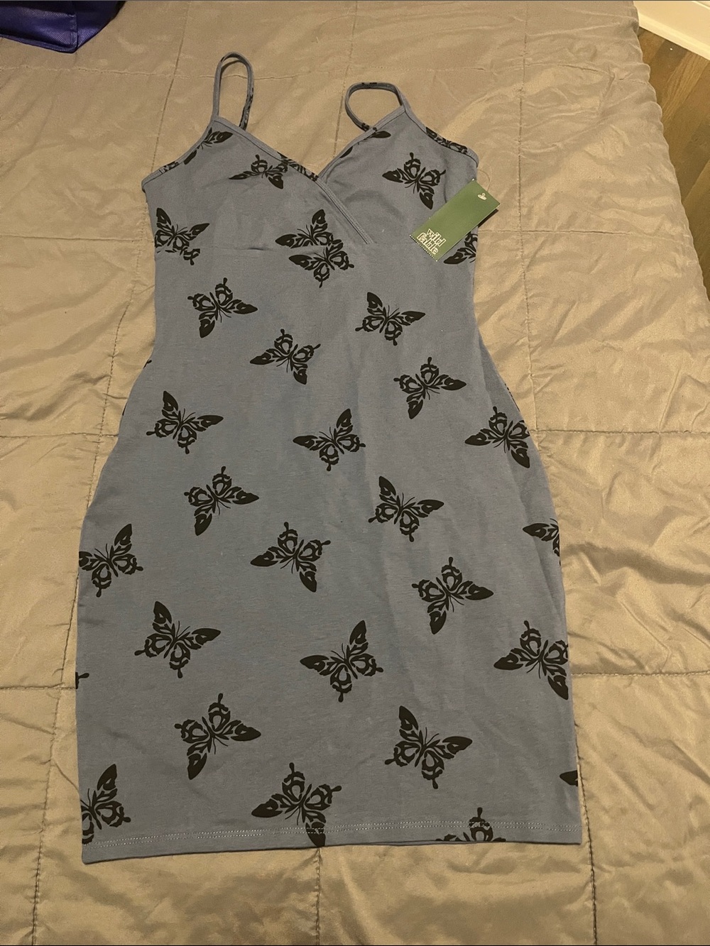 wild fable Dusty Blue Butterfly Print Cami Mini Dress